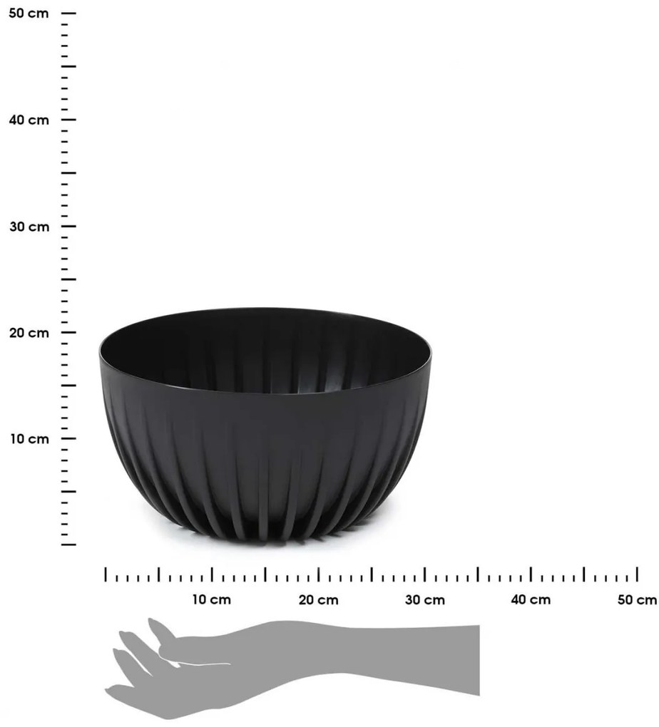 Kvetináč STRIPPED ECO 30 cm čierny