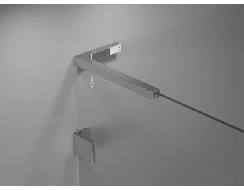 Mexen Lunar L Duo výklopný sprchový kút 90 x 75 cm, 8mm číre sklo, chrómový profil, 834L-090L-075P-01-00