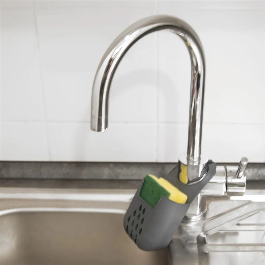 Orion Držiak na hubku do drezu / na batériu, s hubkou GABKE, sivý