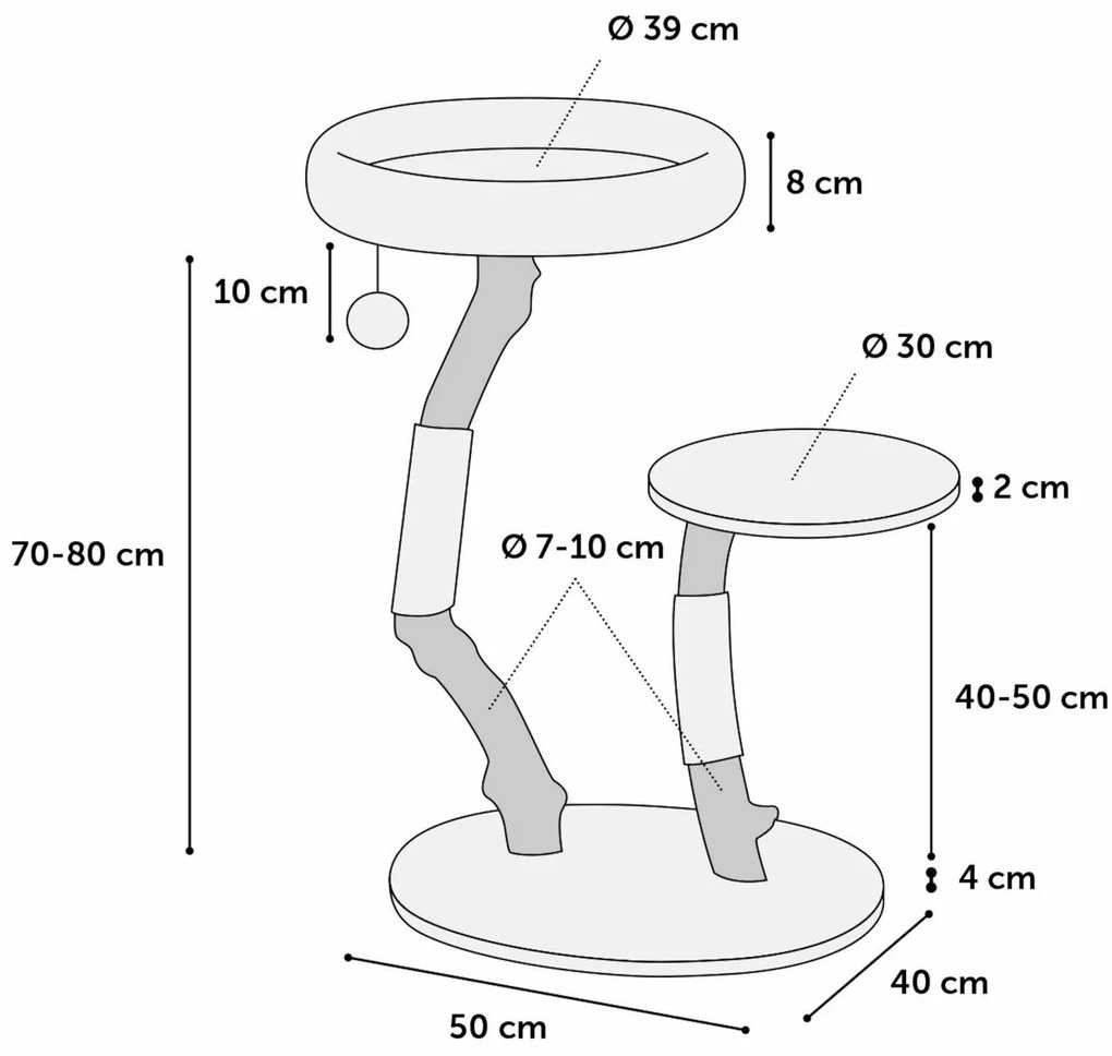 Flamingo Škrabadlo pre mačky BETULA 2, hnedá, 86 cm