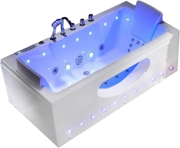 BPS-koupelny Hydromasážna vaňa HYD-IR933C-WH 170x84 BIELA s ohrevom vody