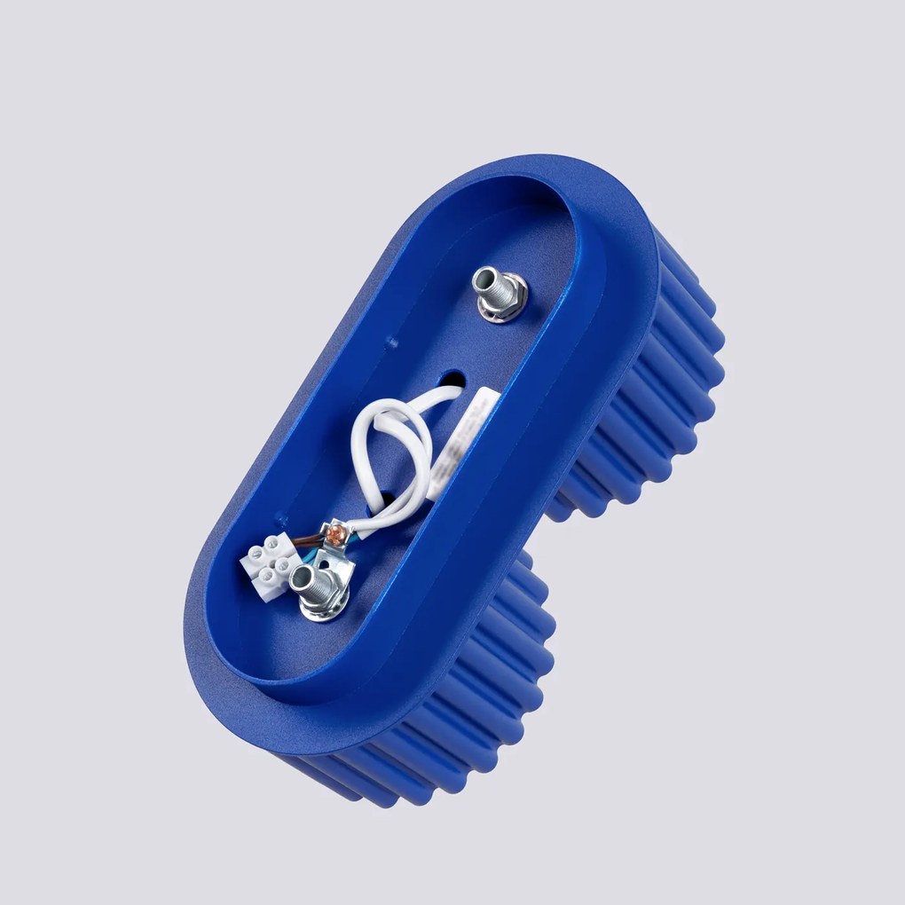 Stropné svietidlo Aura, 2x modré hliníkové tienidlo, (6 cm)