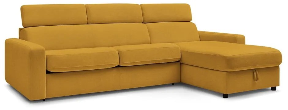 Rozkladacia rohová pohovka v horčicovej farbe (variabilná) Monaco – Bobochic Paris