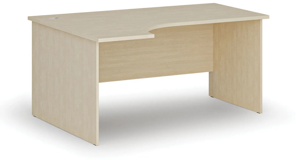 Kancelársky rohový pracovný stôl PRIMO WOOD, 1600 x 1200 mm, ľavý, breza