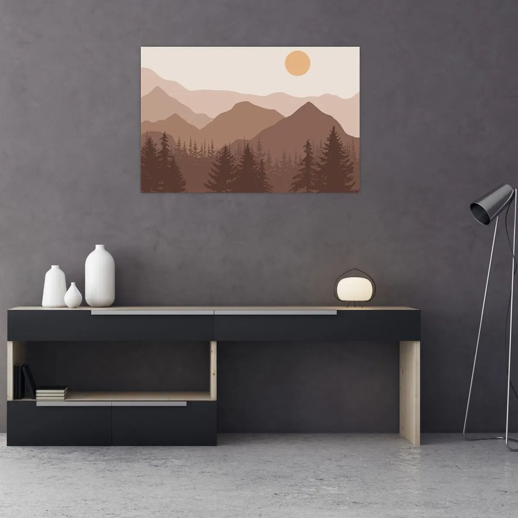 Obraz - Hnedé pohorie N⁰1 (90x60 cm)
