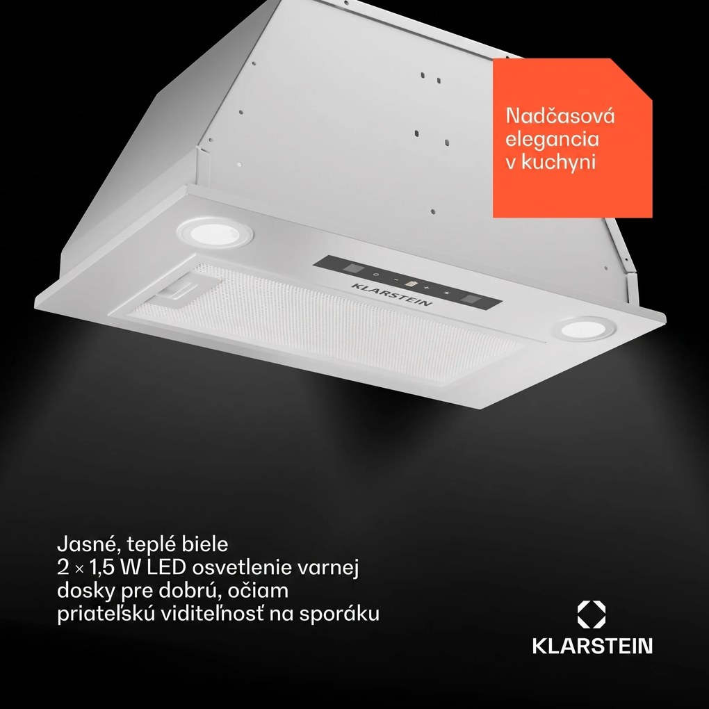 Klarstein Paolo 52 vstavaný Digestor 52 cm 439 m³/h LED Touch A++