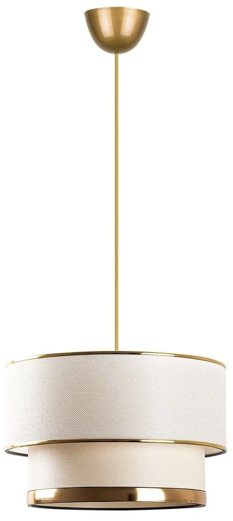 Závesný luster Torta krémová/zlatá