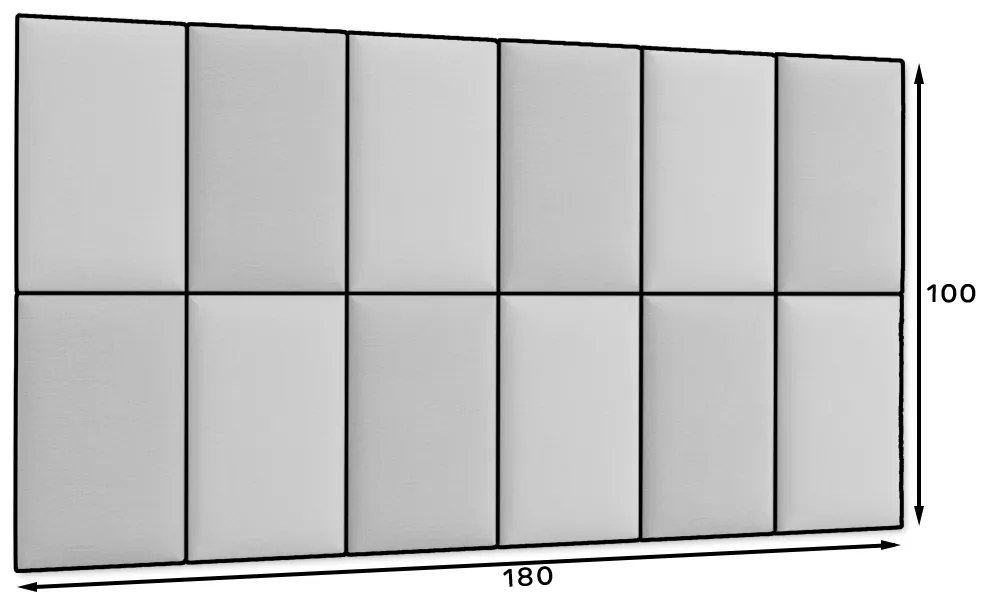Set 12 čalúnených panelov Quadra 180x100 cm (mentolová + svetlosivá). Vlastná spoľahlivá doprava až k Vám domov. 1051990