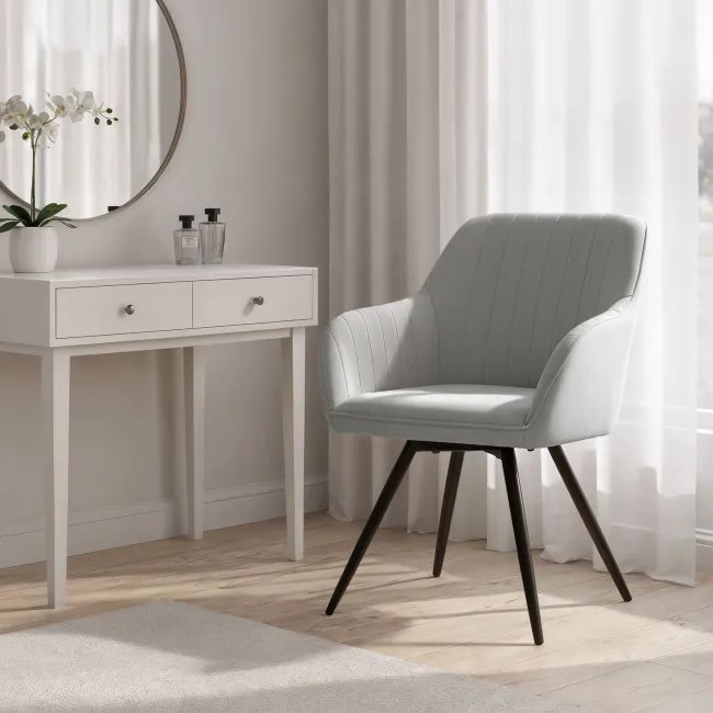 Sada dvoch jedálenských stoličiek TURNO zamatové, sivé / čierne nohy (2 ks)