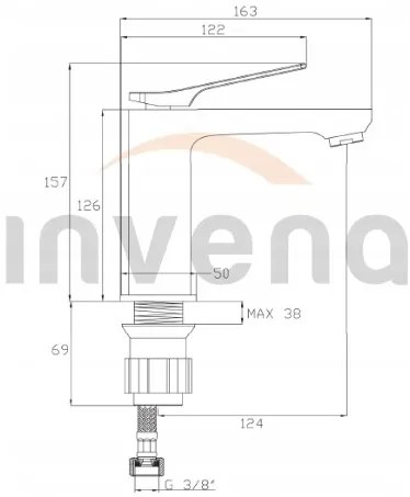 Invena Neri, umývadlová batéria, čierna matná, BU-01-004-L