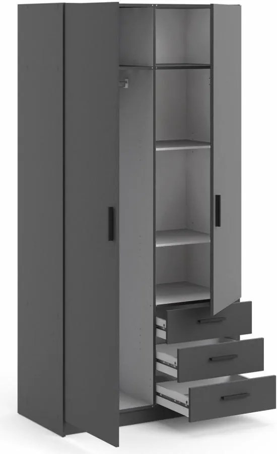 Šatníková skriňa Spiken I matná sivý