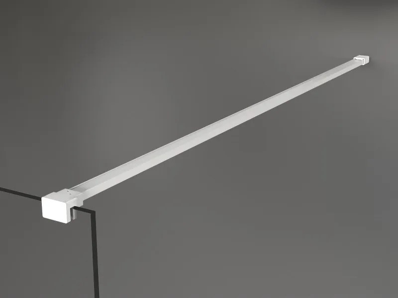 Mexen Kioto, Walk-In sprchová zástena 100 x 200 cm, 8mm sklo námraza, biely profil, 800-100-101-20-30