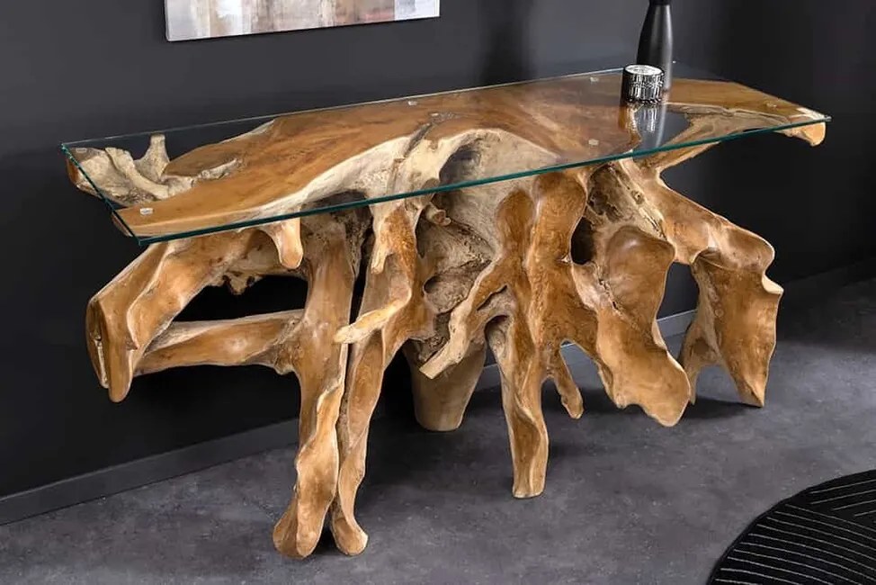 Dizajnový konzolový stolík z masívu Avanis Teak 150cm
