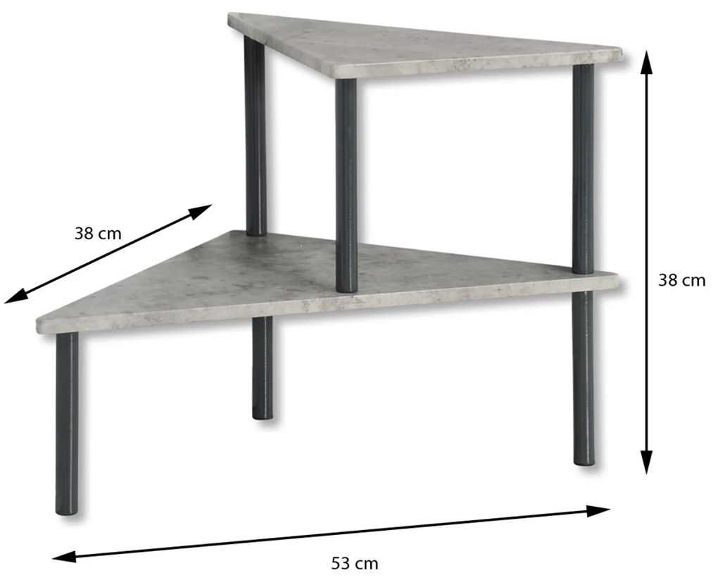 Kuchyňská rohová police KIRA 38x53 cm šedá