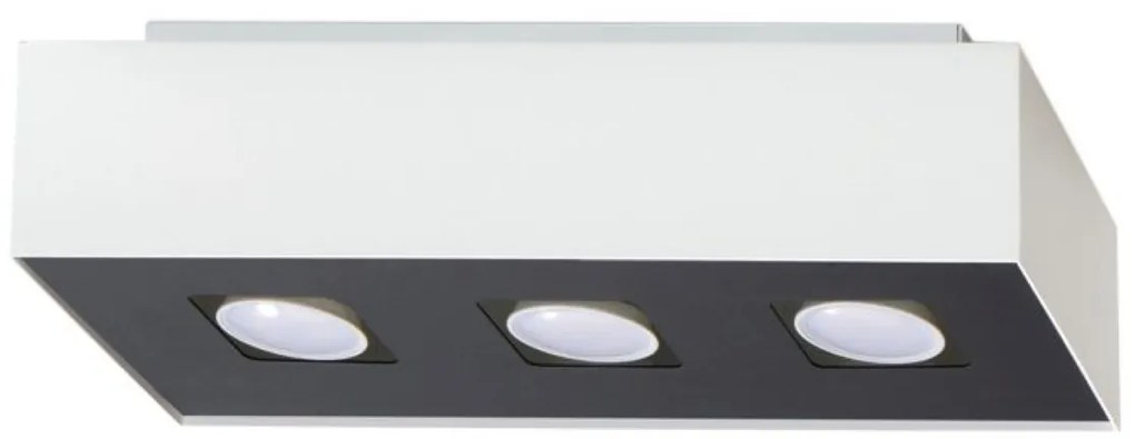 Stropné svietidlo Mono 3, 1x biele/čierne kovové tienidlo