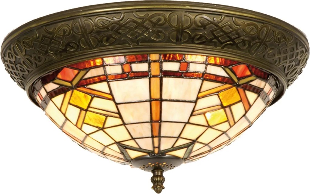 Stropné svetlo Tiffany - Ø 38 * 19 cm 2x E14 / Max 40W