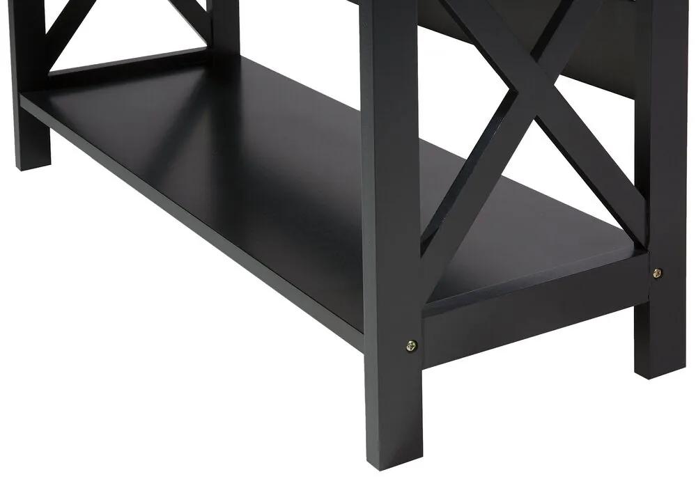 Zostava kancelárskeho nábytku tmavé drevo/čierna FOSTER/CASCO Beliani