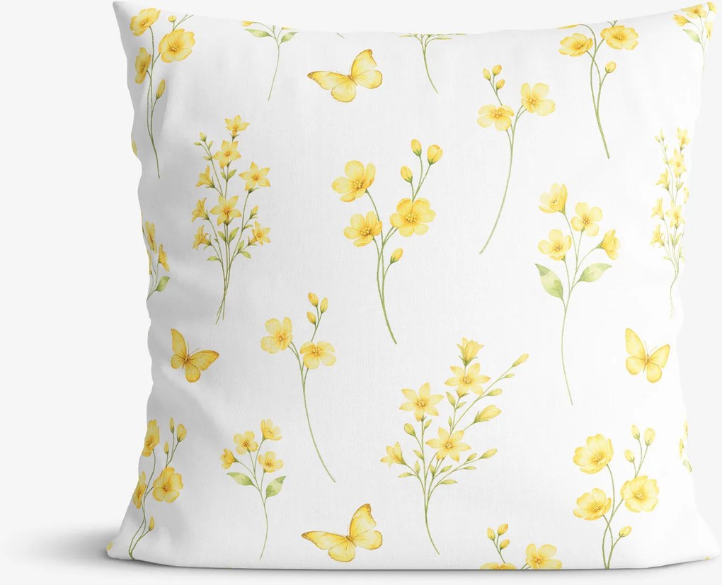 Goldea dekoračná obliečka na vankúš - žltá lúka 50 x 50 cm