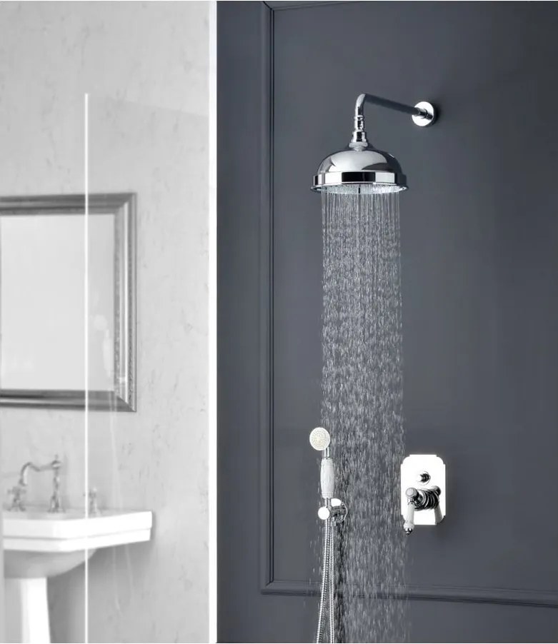 Podomietková sprchová batéria v lesklej striebornej farbe (2 výstupy) Vienna – Sapho