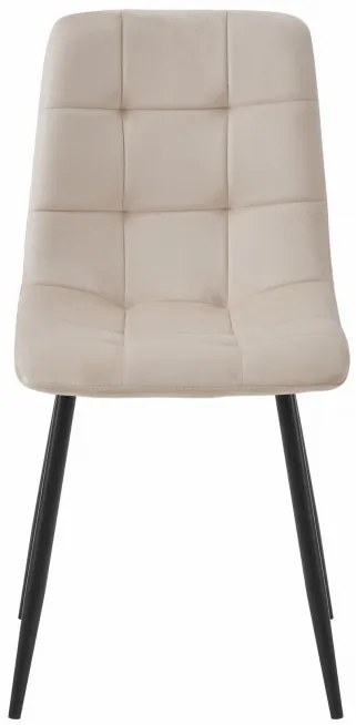 Jedálenská stolička KARA zamatová béžová / čierne nohy