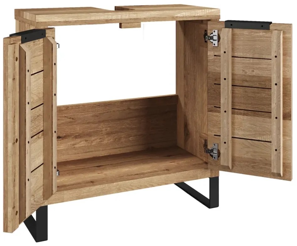 furniture-nabytek.cz - Masivní skříňka pod umyvadlo Sydney z divokého dubu, olejovaná, hnědá – 56×25×60 cm