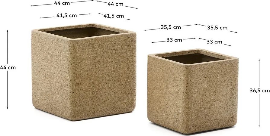 Obaly na kvetináče v súprave 2 ks z umelého kameňa Minoa – Kave Home