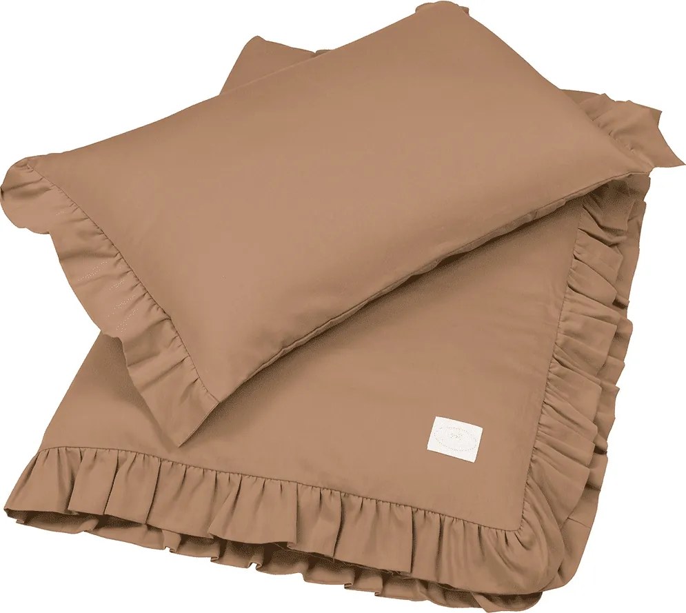 Junior obliečky s volánikmi čokoládové 100x135cm