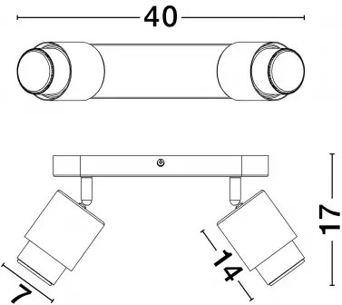 LED nikel designové stropné svietidlo Ison 2
