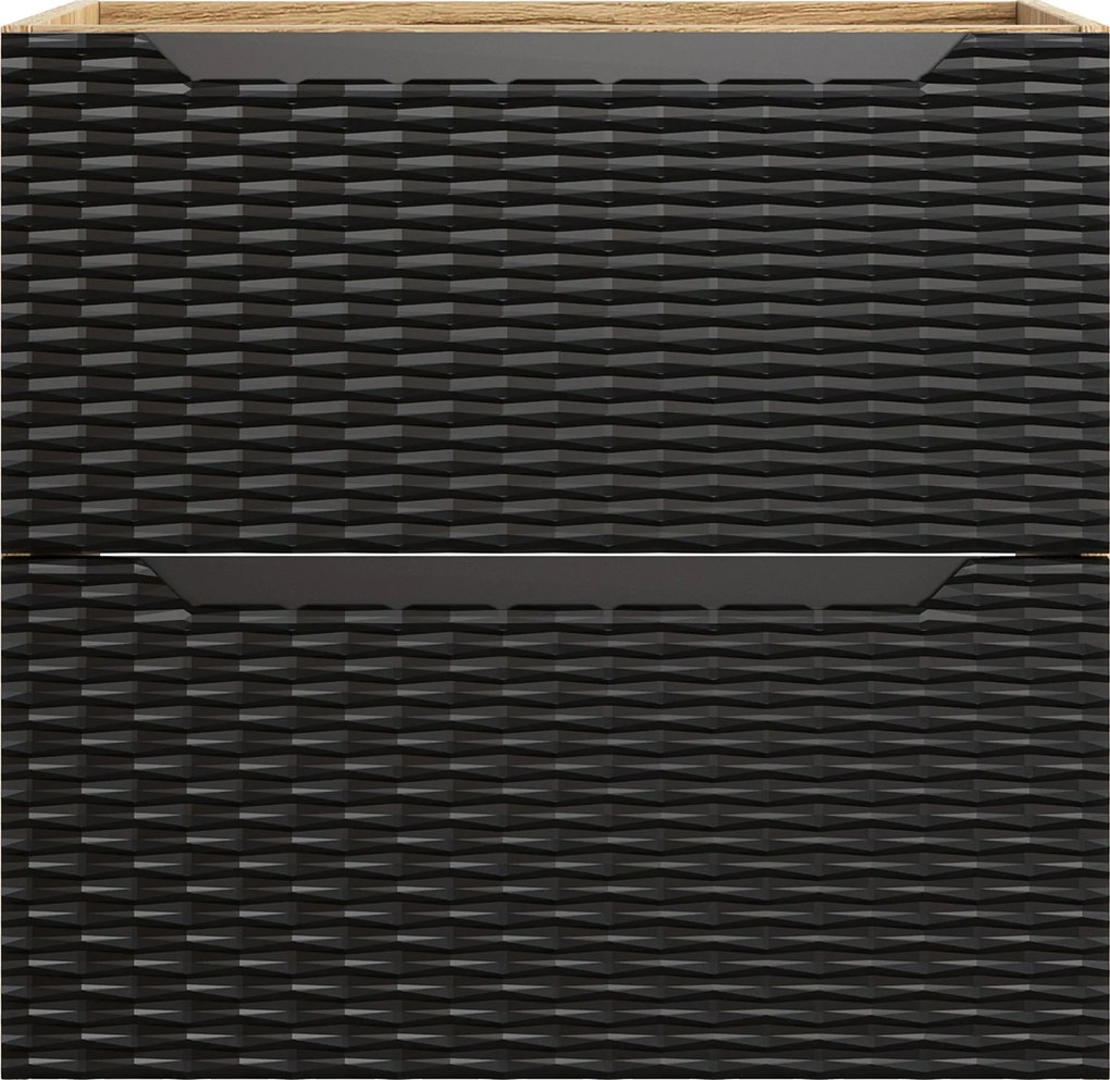 Comad Kúpeľňová skrinka pod umývadlo Ocean Black 60 čierna/dub olejovaný