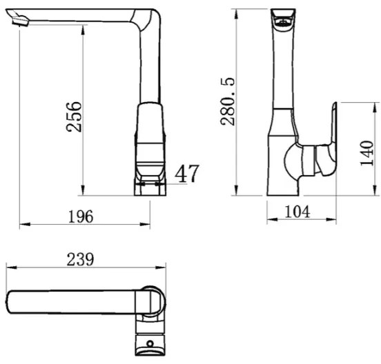 Novaservis - Kuchynská batéria NOBLESS TINA čierna