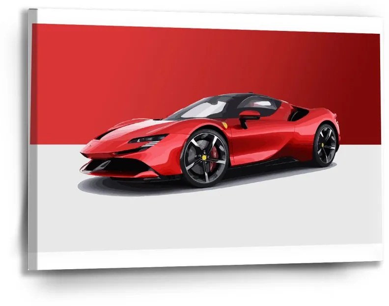 Sablio Obraz Ferrari na červeno-bielej - 90x60 cm
