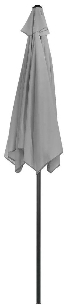 Skladací záhradný slnečník, nastaviteľný, 210 cm, sivý