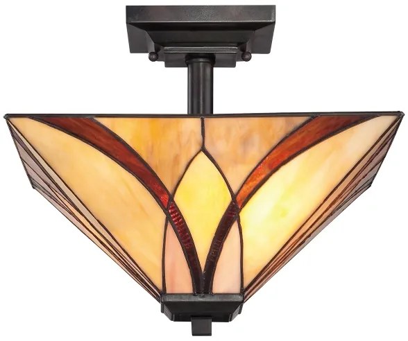 Elstead QZ-ASHEVILLE-SF - Stropný luster na tyči Tiffany ASHEVILLE 2xE27/100W/230V