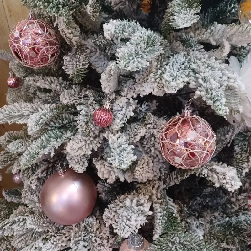 DECOLED Plastová koule, prům. 8 cm, růžová, 6x lesklá