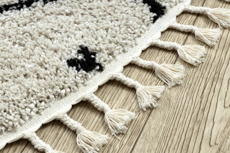 Dywany Łuszczów, Kusový koberec Berber Tetuan B751 cream kruh, 120x120 (priemer) kruh, biela, obývacia izba