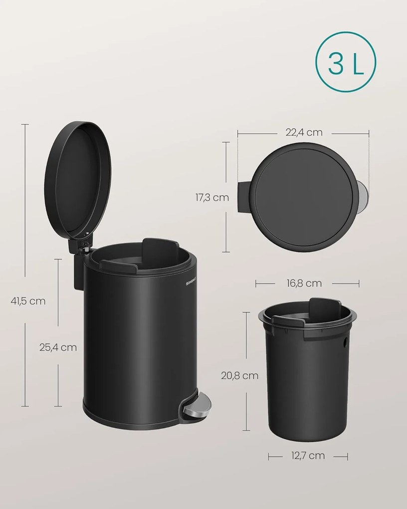 Odpadkový koš Jelis 3 L černý