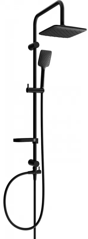 Mexen sprchový set X62 s hornou hlavicou  20x20 cm, čierna, 798626291-70