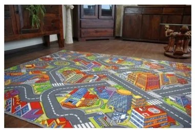 Detský metrážny koberec BIG CITY sivý
