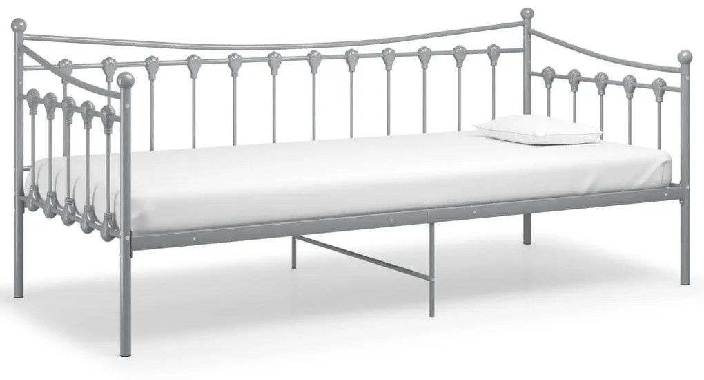 vidaXL Rám rozkladacej pohovky sivý kovový 90x200 cm