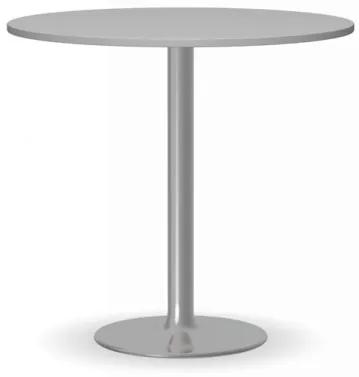 Konferenčný stolík FILIP II, priemer 800 mm, chrómovaná konštrukcia, doska sivá