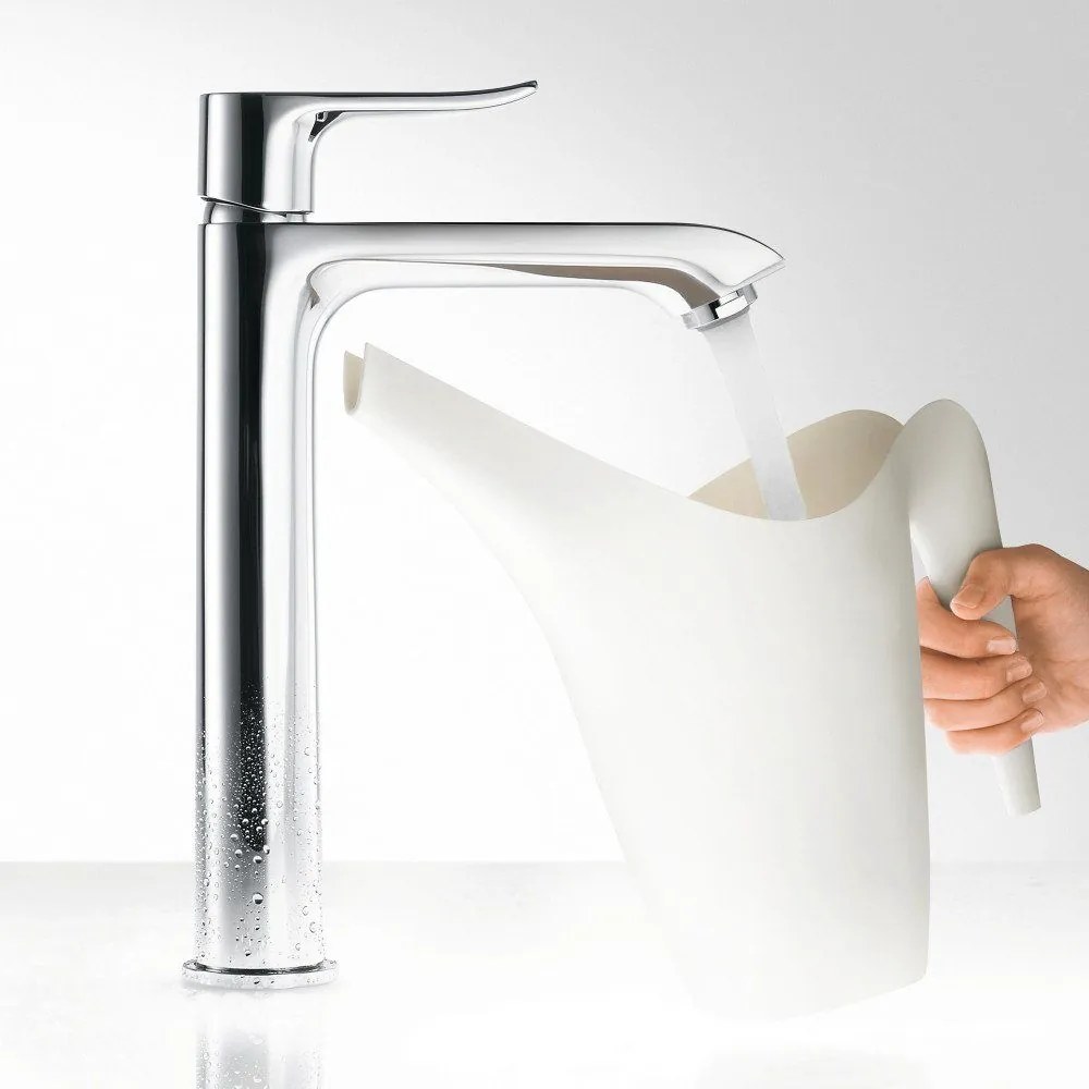 HANSGROHE Metris páková batéria pre umývadlové misy, bez odtokovej súpravy, výška výtoku 254 mm, chróm, 31184000