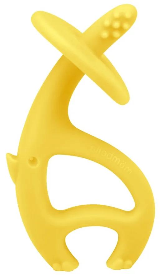 Silikónové hryzátko zubná kefka Mombella Dancing Elephant Farba: žltá