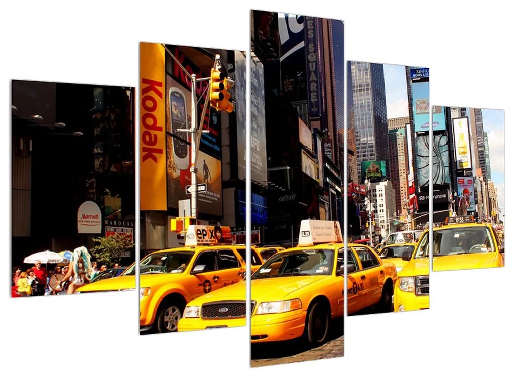 Obraz žltých taxíkov v NY (150x105 cm)