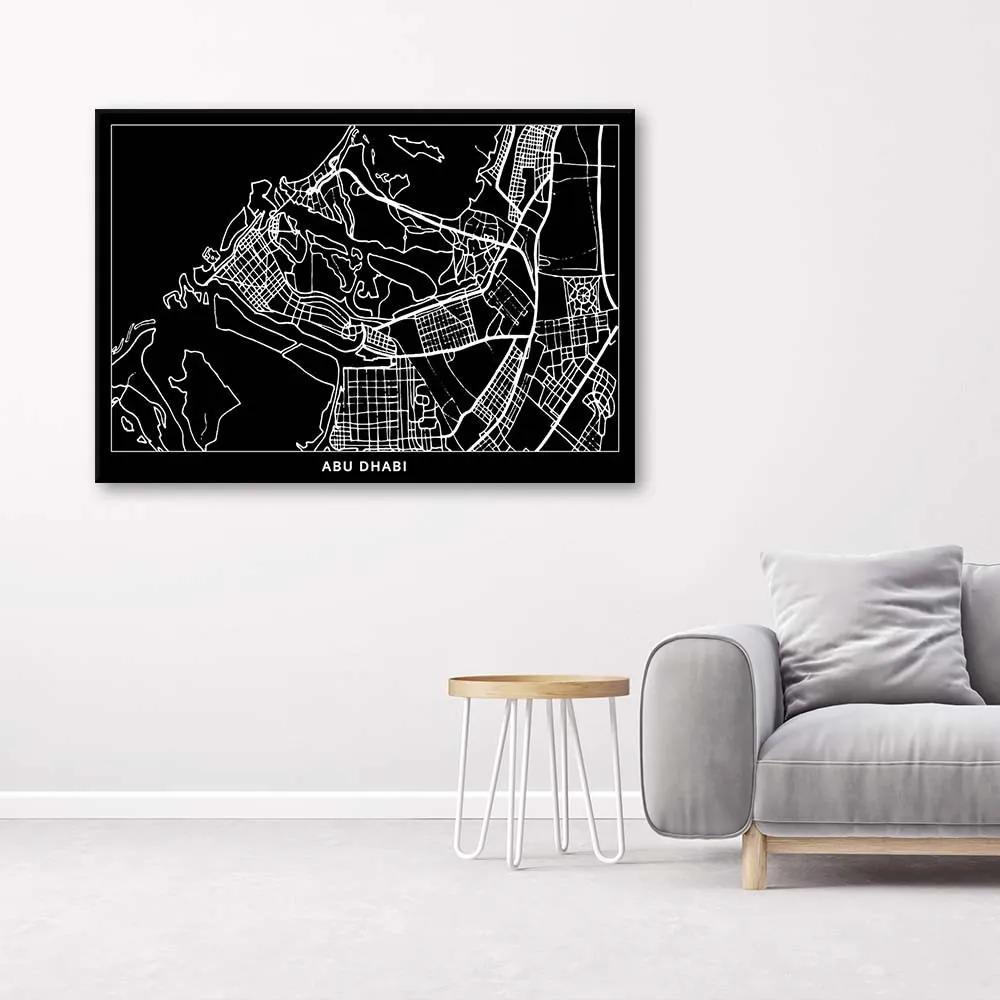 Obraz na plátně Abu Dhabi Mapa města - 120x80 cm