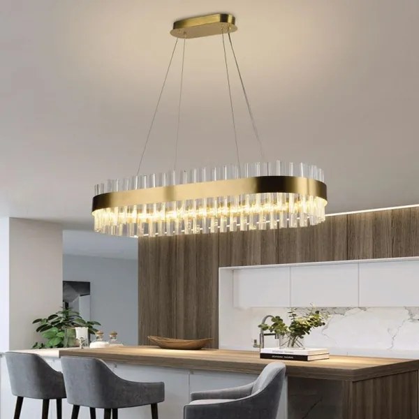 LED Stmievateľný krištáľový luster na lanku LED/45W/230V + diaľkové ovládanie