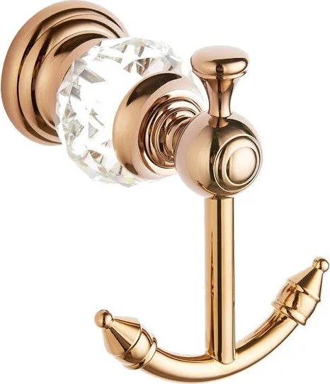 Mexen Estela dvojitý háčik na uteráky, zlatoružová - 7011535-60