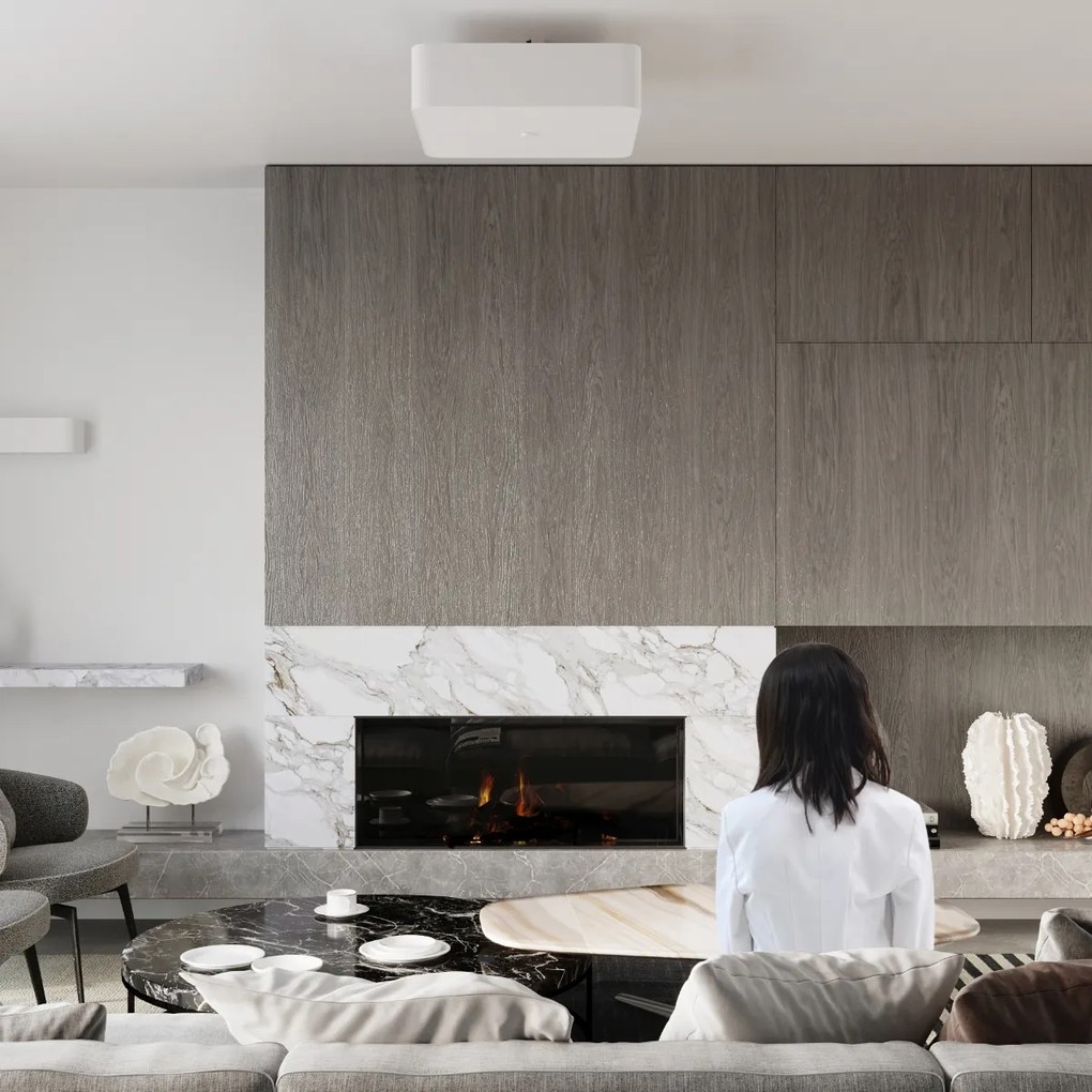 Stropné svietidlo Lokko, 1x biele textilné tienidlo, (biele sklo), (45 cm)