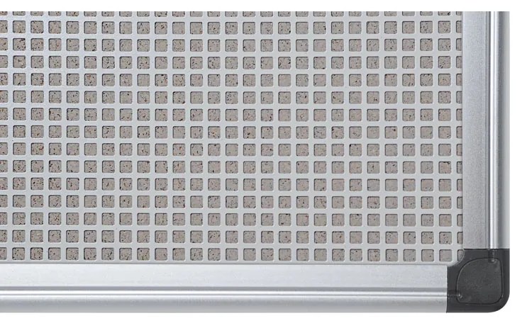 Textilná, magnetická nástenka s kovovou mriežkou, 900 x 600 mm