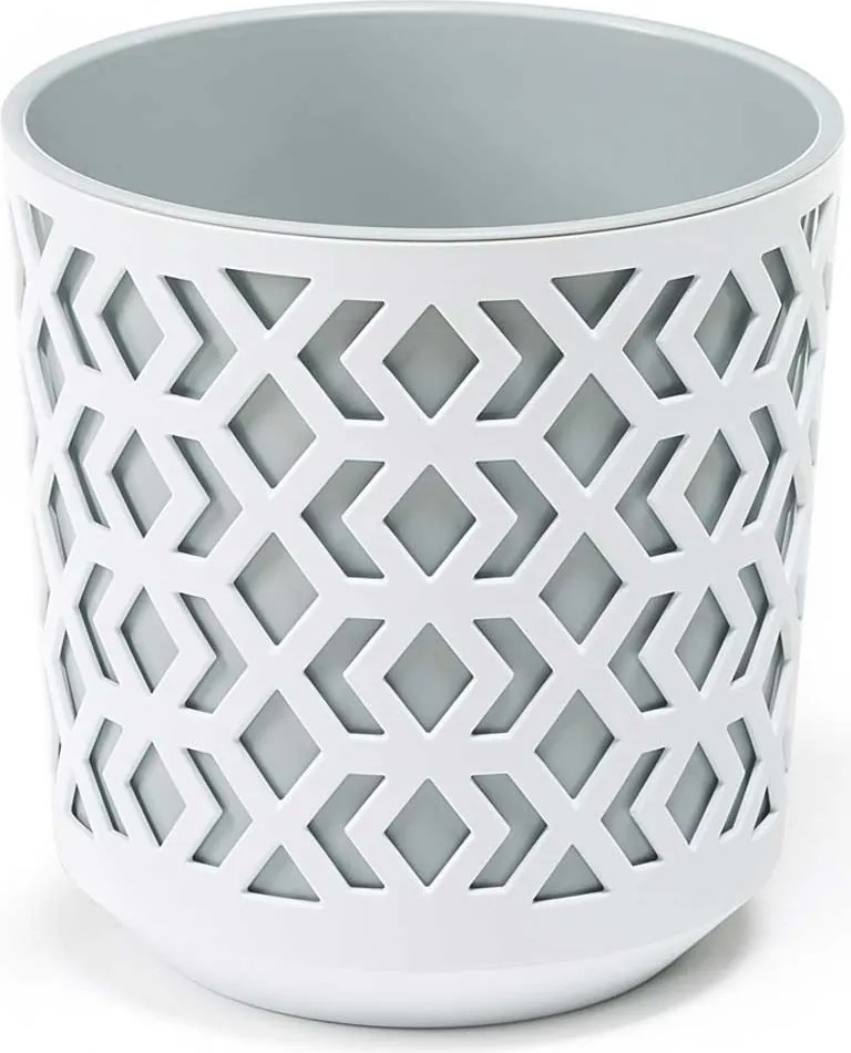 PLASTOVÝ KVETINÁČ ETNIC SADA 2KS 14,8X13,9 CM+20,1X19,5 CM BIELA