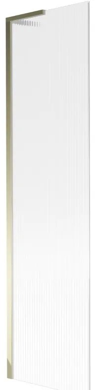 Mexen Next L, 1-krídlová vaňová zástena 50 x 150 cm, 6mm sklo s rebrovým vzorom, zlatý lesklý profil, 895-050-000-03-09-50